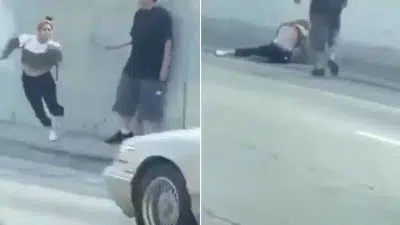 (Vidéo) Une femme se dispute avec son petit ami et se jette sur la route